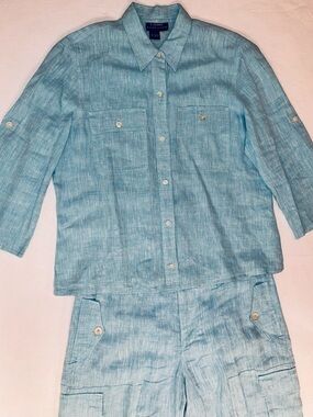 Ralph Lauren Jacket and Pant Summer Suit 12 100% Linen